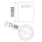 Plafonnier blanc techno 1 ampoule 8 cm