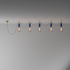 Plafonnier bleu industrial 5 ampoules 15 cm