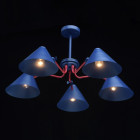 Plafonnier bleu loft 5 ampoules 40 cm