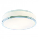 Plafonnier bol, 28cm, chrome et verre opale