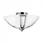 Plafonnier bolla, nickel brossé et verre, 42 cm