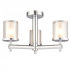Plafonnier britton, chrome et verre, 3 ampoules