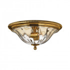 Plafonnier cambridge, laiton et verre, 2 ampoules