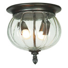 Plafonnier canada,  en aluminium marron et verre