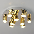 Plafonnier chromé techno 9 ampoules 12 cm