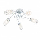 Plafonnier colby, chrome et verre, 5 ampoules