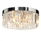Plafonnier crystal, chrome et cristal, 5 ampoules