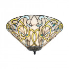 Plafonnier dauphine, verre et métal