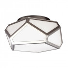 Plafonnier diamond, nickel poli et verre opale