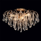 Plafonnier doré crystal 6 ampoules 38 cm