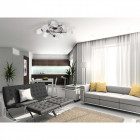 Plafonnier gris megapolis 8 ampoules 25 cm