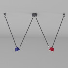 Plafonnier gris techno 2 ampoules 68 cm