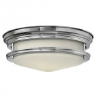 Plafonnier hadley, chrome poli et verre, 2 ampoules