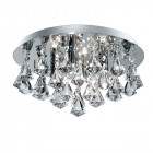 Plafonnier hanna, en chrome et cristal, 4 ampoules