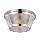 Plafonnier harrow, nickel poli et verre