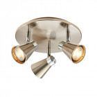 Plafonnier hyde, nickel et chrome, 3 ampoules