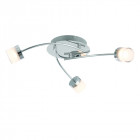 Plafonnier ikos, chrome et acrylique, 3 ampoules