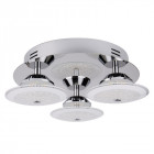 Plafonnier kara, chrome et verre, 3 ampoules