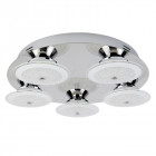 Plafonnier kara, chrome et verre, 5 ampoules