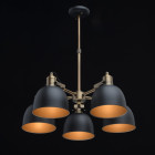 Plafonnier laiton industrial 5 ampoules 60 cm