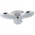 Plafonnier lori 44 cm, en chrome et verre