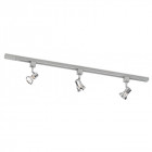 Plafonnier mains voltage track pack , argent satiné