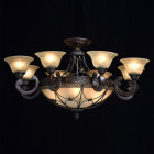 Plafonnier marron country 12 ampoules 50 cm