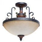 Plafonnier marron country 3 ampoules 46 cm