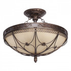 Plafonnier marron country 5 ampoules 37 cm