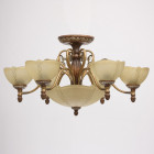 Plafonnier marron country 9 ampoules 45 cm