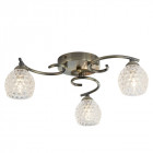 Plafonnier minnie, laiton antique, 3 ampoules