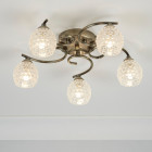 Plafonnier minnie, laiton antique, 5 ampoules