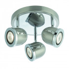 Plafonnier palmer rond chrome et argent satiné, 3 spots