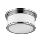 Plafonnier payne, chrome poli et verre opale