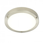 Plafonnier portico led, nickel satiné et verre
