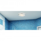 Plafonnier profile, chrome et verre opale
