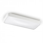 Plafonnier ras, aluminium blanc et acrylique, 64 cm