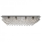 Plafonnier rectangle 8 ampoules hanna, en chrome et cristal