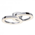 Plafonnier rings, en chrome et cristal