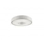 Plafonnier spin, acier textile et ppma, chrome et blanc, 45 cm