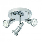 Plafonnier torch, chrome, 3 éclairages gu10 led