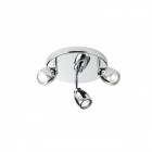 Plafonnier travis, chrome et verre, 3 ampoules