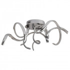 Plafonnier twirls, en chrome et cristal