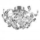 Plafonnier twist, chrome et cristal, 12 ampoules
