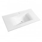 Plan de toilette Soft simple vasque en céramique blanc brillant 80 cm