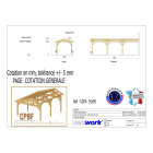 Abri deux pentes adosse, 350cmx950cm, bois douglas francais, carport, auvent, abri voiture, cpbf-v2pa350x950