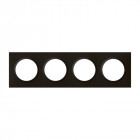 Plaque carrée dooxie 4 postes finition noir velours (600864)