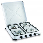 Plaque de cuisson gaz portable 4 feux - 4650 w - blanc laqué