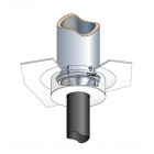 Plaque de finition ronde blanc pour conduit inox galva H12 cm conduit émaillé Ø150 Poujoulat