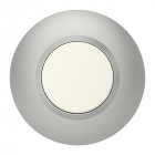Plaque ronde dooxie 1 poste finition effet aluminium (600975)